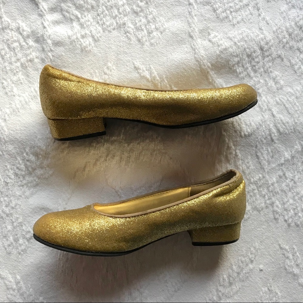 Gold sparkle shoes
